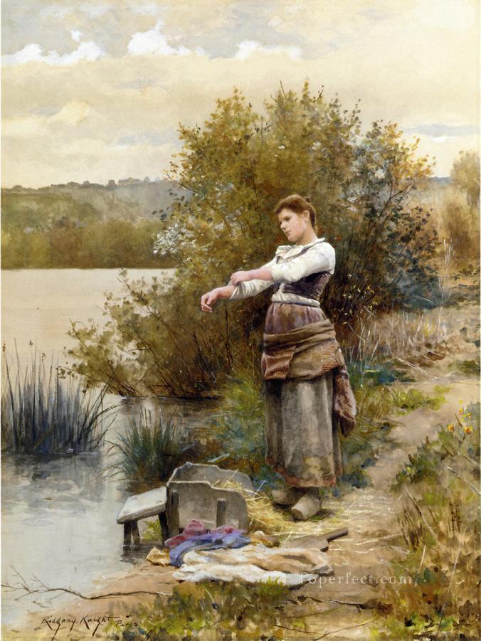 The Laundress countrywoman Daniel Ridgway Knight Oil Paintings